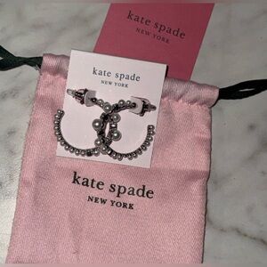 Kate Spade - $88 NWT & Dustbag-Pearl Caviar Hoop Earrings - Sparkly
& Elegant!
